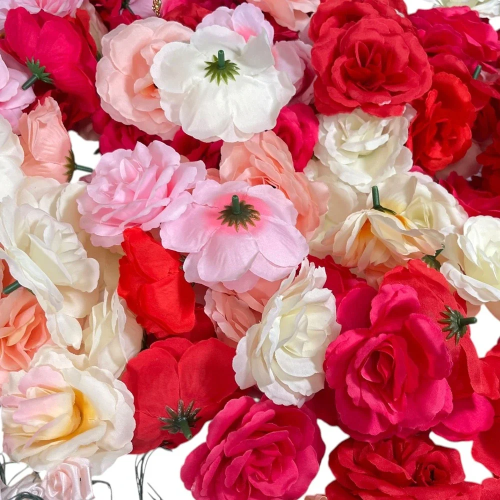 LAREGE Multicolor Artificial Flower Lot Blooms Faux‎ Roses Craft Decor Boho